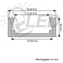 Aluminium profile for mounting LED strip lights, 100 cm - Img 2