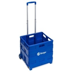Berger XL foldable shopping trolley, 42 x 40 x 37 cm, blue - Img 2