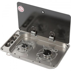 Built-in cooker with 2 burners and lid CAN FC1336, 530 x 540 mm, 30 mbar
