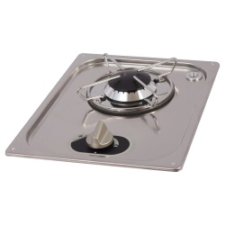 Built-in single-burner stainless steel hob, 30 mbar