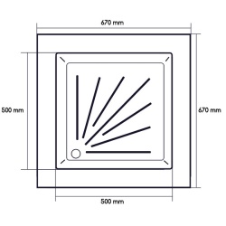 Cada pentru dus 66,5 x 66,5 x 8 cm pentru montaj ingropat rulote sau autorulote - Img 3
