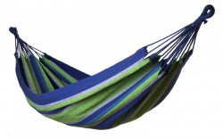 Camptime hammock with carabiners included, blue and green