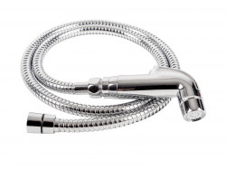 Chrome-plated shower head with wall bracket and hose 1,5 m