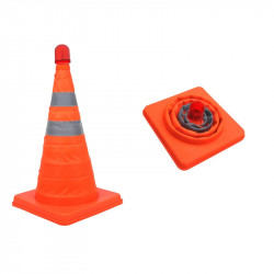 Con pliabil cu LED pentru semnalizare rutiera, 41 cm, material rezistent impermeabil - Img 1