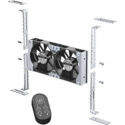 Double fan for caravan fridge with remote control and installation kit