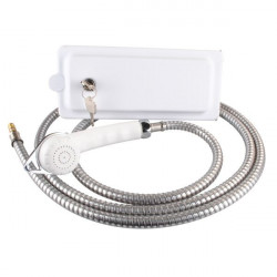 External shower outlet with hot/cold water mixing valve, with shower and lock included