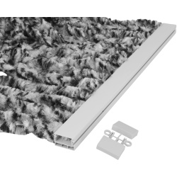 Grey chenille curtain, 185 x 56 cm