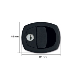 Incuietoare completa pentru usa de portbagaj rulote sau autorulote, 103 x 82 mm, NEGRU - Img 3