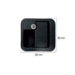 Incuietoare exterioara FAP 1059 cu butuc si chei, NEGRU - Img 2