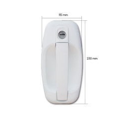 Incuietoare exterioara FAP 1115 cu butuc si chei, 115 x 230 mm, ALB - Img 2