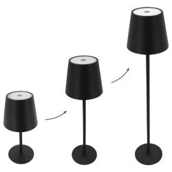 Lampă de masă Berger Gilmor 3 în 1, cu acumulator, LED reglabil, negru - Img 2
