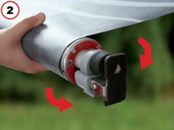 Marchiza in sac Caravanstore XL pentru rulote, sac protectie ALB, prelata GRI ROYAL - Img 3