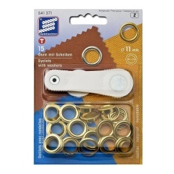 Metal staples for fastening sheets, tarpaulins etc, 15 pcs, Ø 11 mm