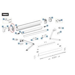 Placă de capăt stânga eloxată Thule pentru Omnistor 5200 (1500603095) - Img 2