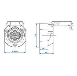 Plug 7+1 pins for caravans or trailers, metal, 12V - Img 5