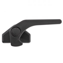 Polyplastic window handle with locking knob
