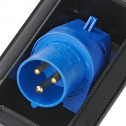 Rectangular socket with CEE stecher for caravans or motorhomes, 16A, BLACK - Img 5