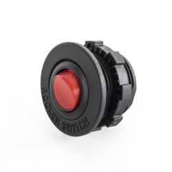 Red illuminated switch for flush mounting, 12V - 10A / 24V - 6A