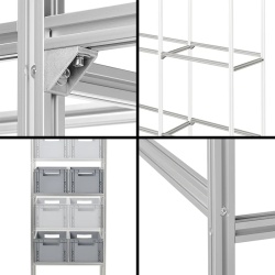 Set de extensie pentru adaugarea de polite suplimentare la rafturile din aluminiu - Img 5