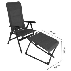 Set scaun pliant Berger Genova 3D Mesh cu suport pentru picioare, antracit - Img 7