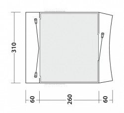 Side tent "Wimberly" for minibus, 310 x 260 cm, installation height 180 - 205 cm - Img 4
