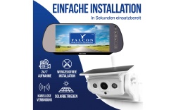 Sistem video marsarier wireless Falcon cu cameră magnetică, monitor oglindă retrovizoare inregistrare video, incarcare solara - Img 2