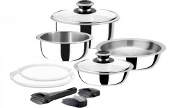 11-piece lightweight pots and pans set with detachable handles
