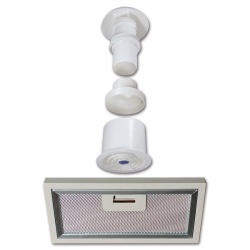 12V exhaust hood and removable filter for caravans or motorhomes