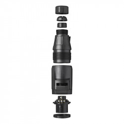 13-pin socket with cover for cable mounting, ABS, 12V - Img 4