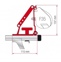 Adapter for Fiamma F35, F45 on crossbars