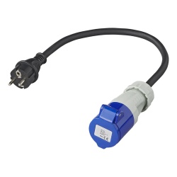 Adaptor from Schuko socket to CEE plug (40 cm), 16A IP44 protection - Img 3