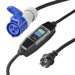 Adaptor stecher Schuko si priza Schuko 16A, 150cm 3x 2.5mm² cu protectie la curent rezidual - Img 2