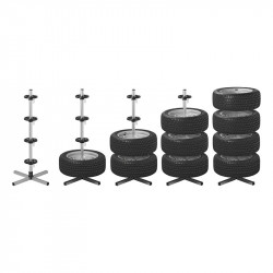 Aluminium Metal 4-Wheel Storage Rack, Rims with Car Tyres, Capacity 100kg - Img 3