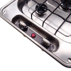 Aragaz / chiuveta incorporabil FL1765 cu 2 arzatoare si capac din sticla, chiuveta pe STANGA - Img 5