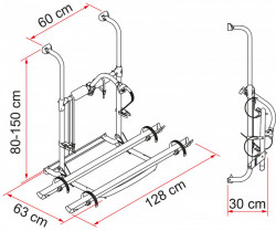 Bicycle carrier "Fiamma Carry-Bike UL" for motorhomes, 80 -150 cm - Img 2