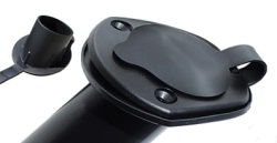 Black rubber stopper for recessed rod holder, diameter 40 mm