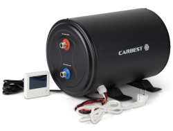 Boiler de apă caldă Carbest CozyWater, 10 litri, 12V/230V, 200W cu panou de control