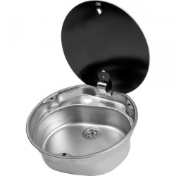 Built-in sink ø 40,7 x 15 cm with safety glass lid