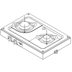 CAN stove FN1332-S FN1332-S for surface mounting in caravans, 2 mesh - Img 2
