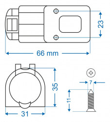Car socket 12V/16A for DIN stecher, surface-mounting, 12 mm internal diameter - Img 7