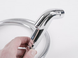 Chrome-plated shower head with wall bracket and hose 1,5 m - Img 2