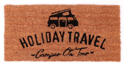 Coconut fibre entrance mat "Holiday travel", 50 x 25 cm
