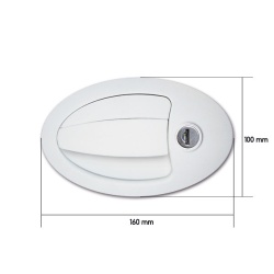 Complete oval lock for garage door for motorhomes, 160 x 100 mm - Img 3