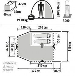 Cort gonflabil pentru autorulota sau camper Liberta-XL, 310 x 375 cm - Img 8