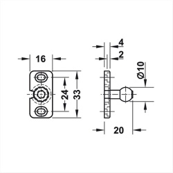 Door lock for furniture doors without handles, caravans and motorhomes, BROWN - Img 3