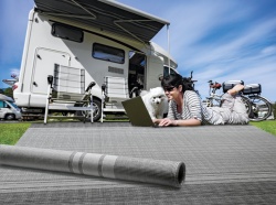Folie de sol / covor pentru camping 200 g/m², tesatura polipropilena (rafie) GRI DESCHIS - Img 2