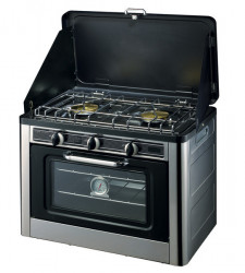 Gas camping stove with oven, 30mbar