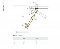 Hinge with spring 25 cm for caravan suspended cupboard doors - Img 2