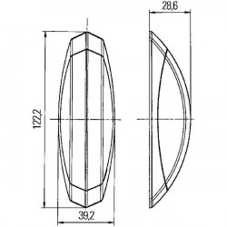 Lampa laterala de gabarit pentru rulote (122,2 x 39,2 mm) - Img 3