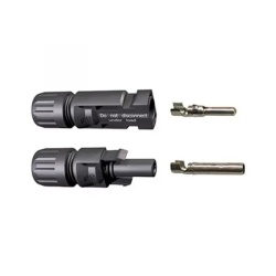MC4 connectors for solar panels, 1 set for 4 to 6 mm² cable